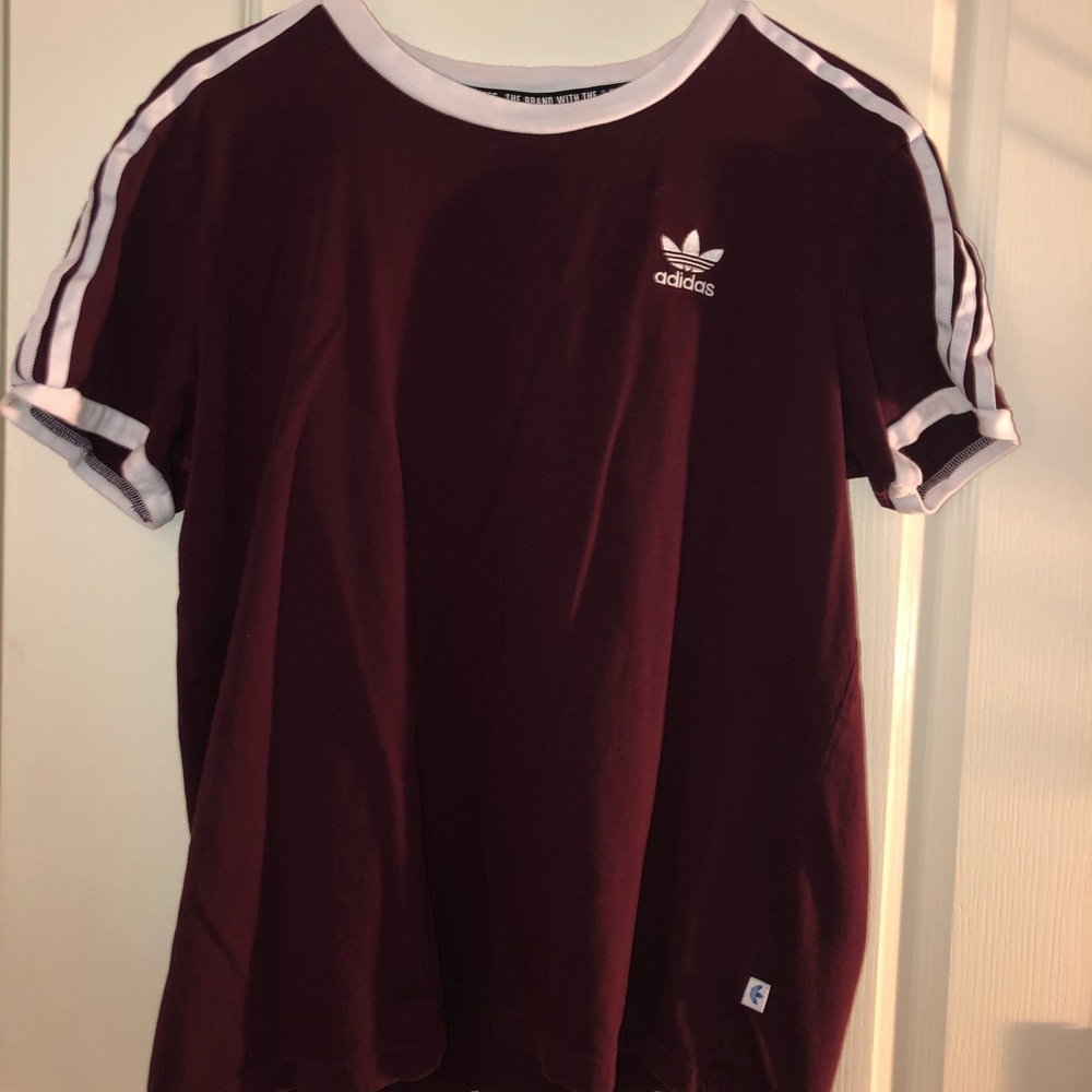 maroon adidas shirt